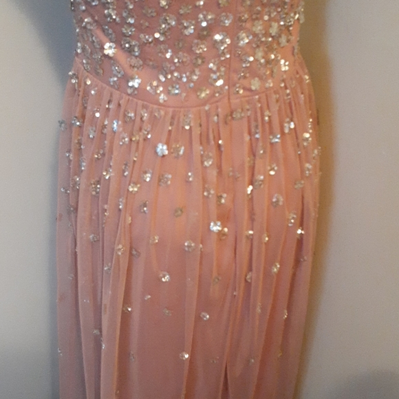 BHLDN Anthropologie Mauve Sequin Formal Gown Dress Size 4 Prom Bridesmaid Flawed - Picture 10 of 16